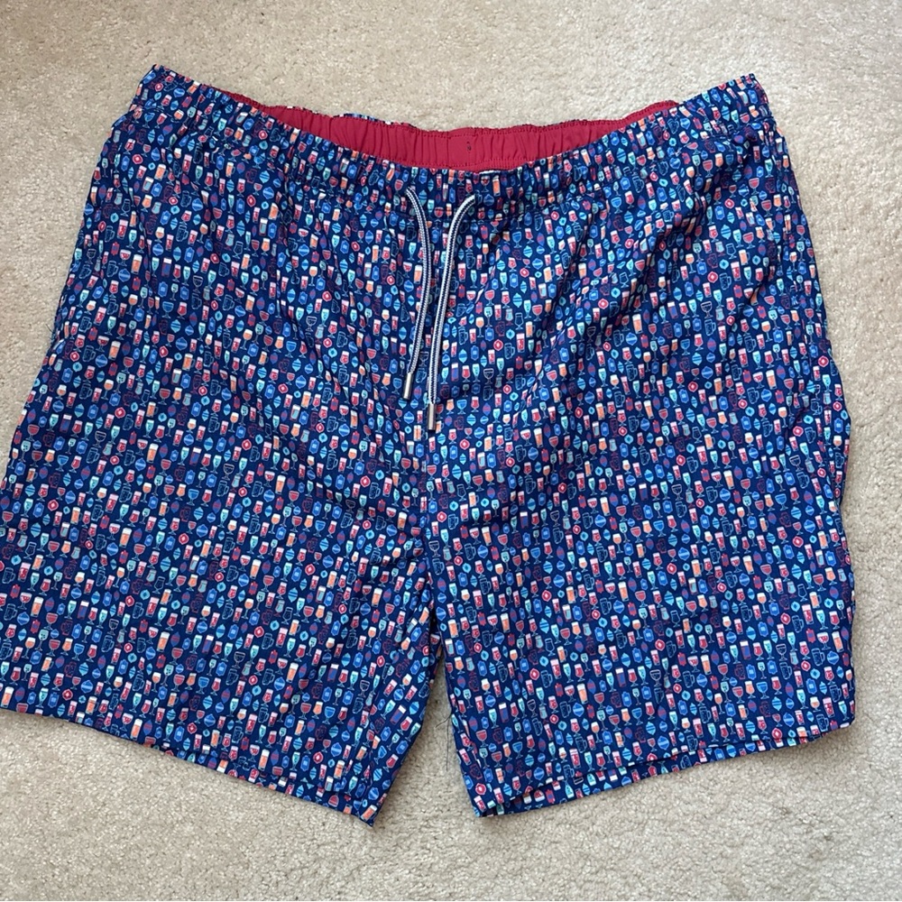Peter Millar Blue Cocktail Blue Swim Trunks XXL